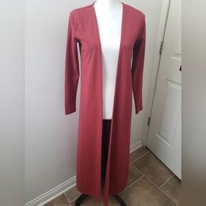 Elegant Longline Cardigan in Rose.